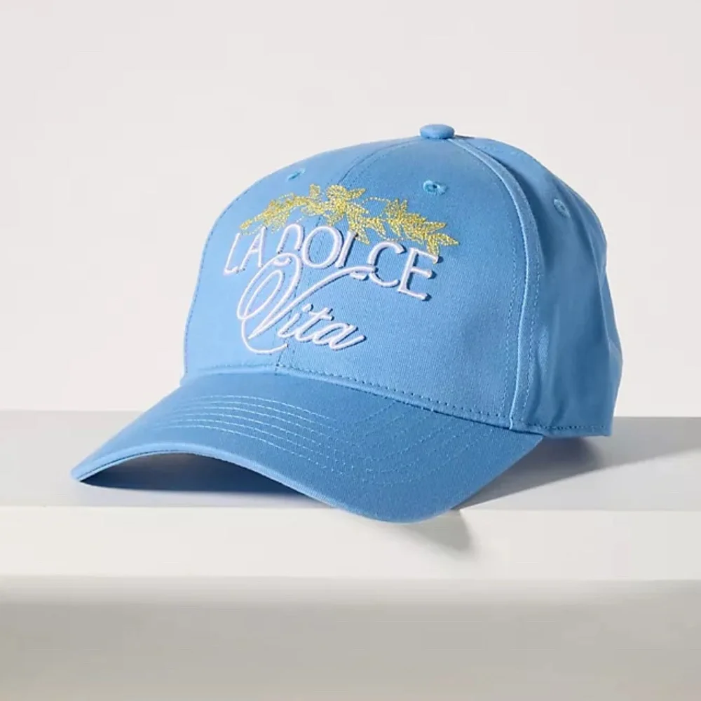 Anthropologie Coney Island Picnic Script Baseball Cap NWT - Picture 1 of 8